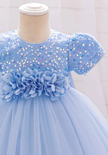 Robe Princesse Bleu Ciel Bébé
