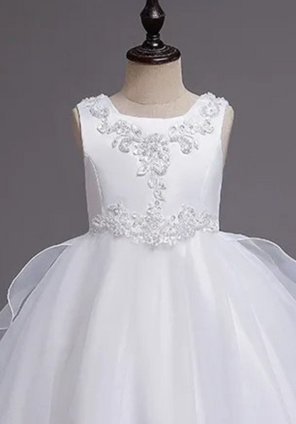 Robe Princesse Blanche Broderie Fille