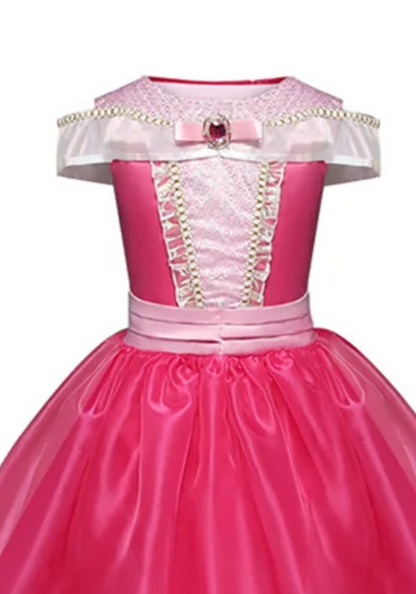 Robe Princesse Rose avec Couronne Fille