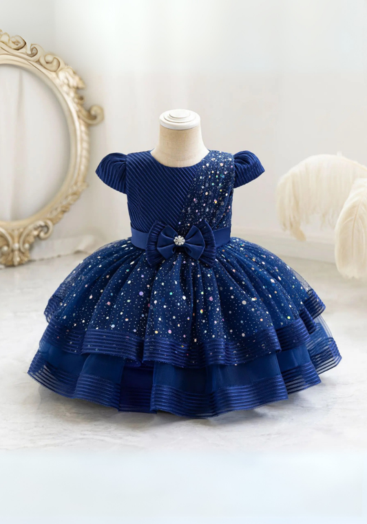 Robe Princesse Bleu Paillette Bébé