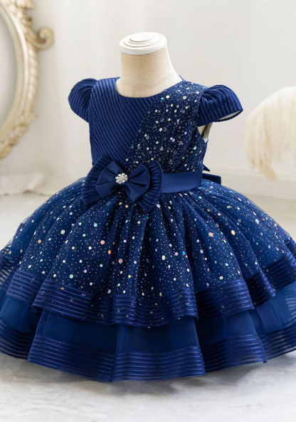 Robe Princesse Bleu Paillette Bébé pas cher