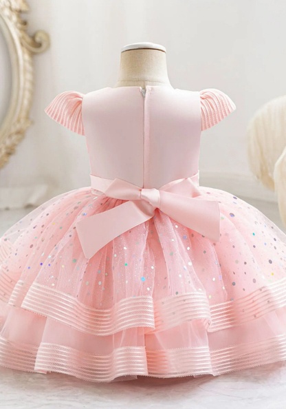Robe Princesse Rose Paillette Bébé