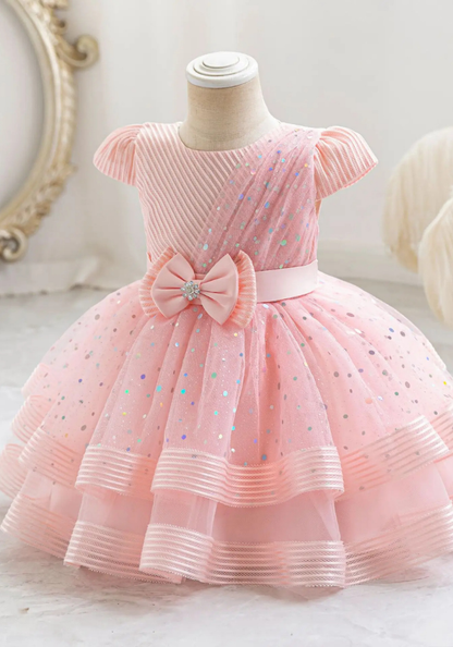 Robe Princesse Rose Paillette Bébé pas cher