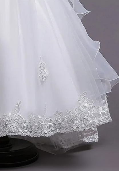 Robe Princesse Blanche Broderie Fille pas cher
