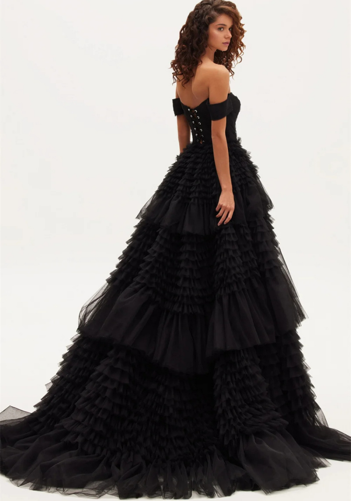 Robe Princesse Tulle Noir Femme