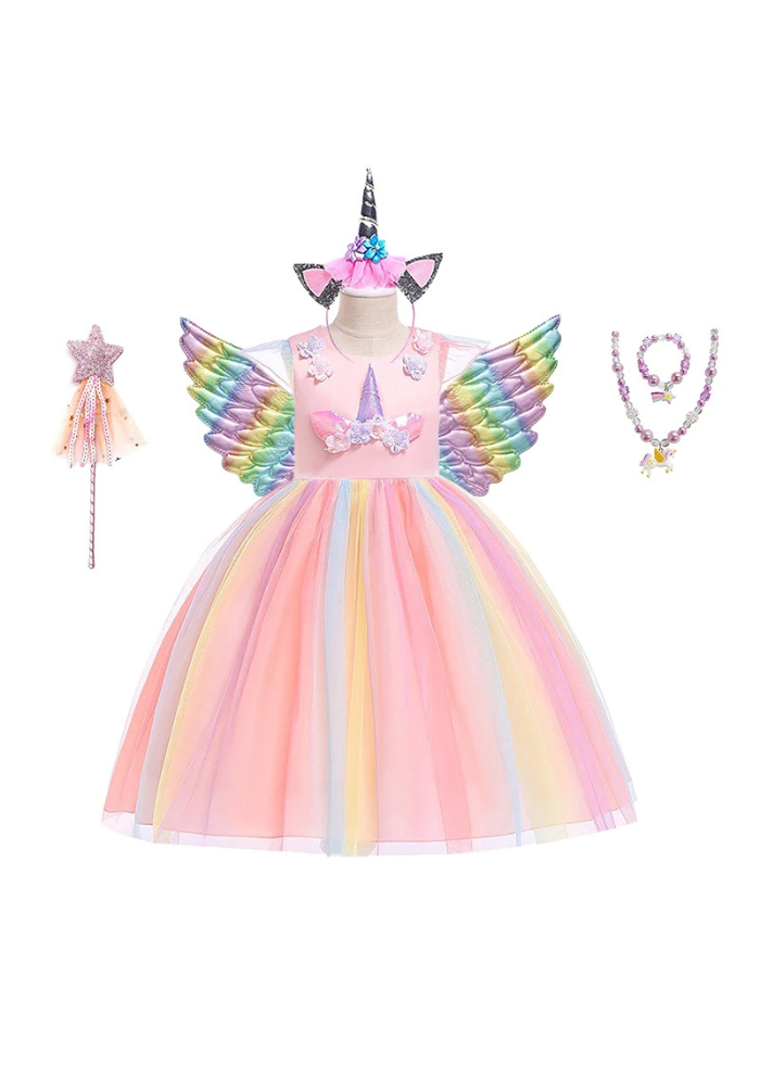 Robe Princesse Licorne Rose Fille pas cher