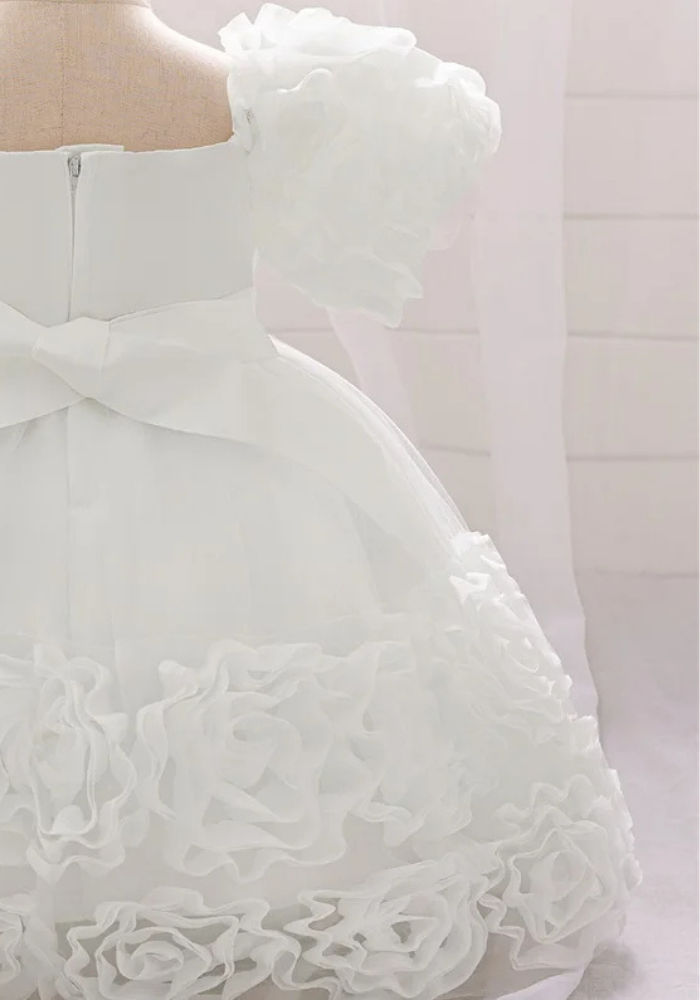 Robe Princesse Fleurs Blanche Bébé pas cher