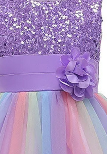 Robe Princesse Violette Sequin Fille pas cher